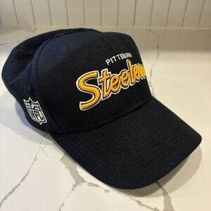 Reebok Pittsburgh Steelers Hat Adjustable Strapback Black NFL Team Apparel Cap